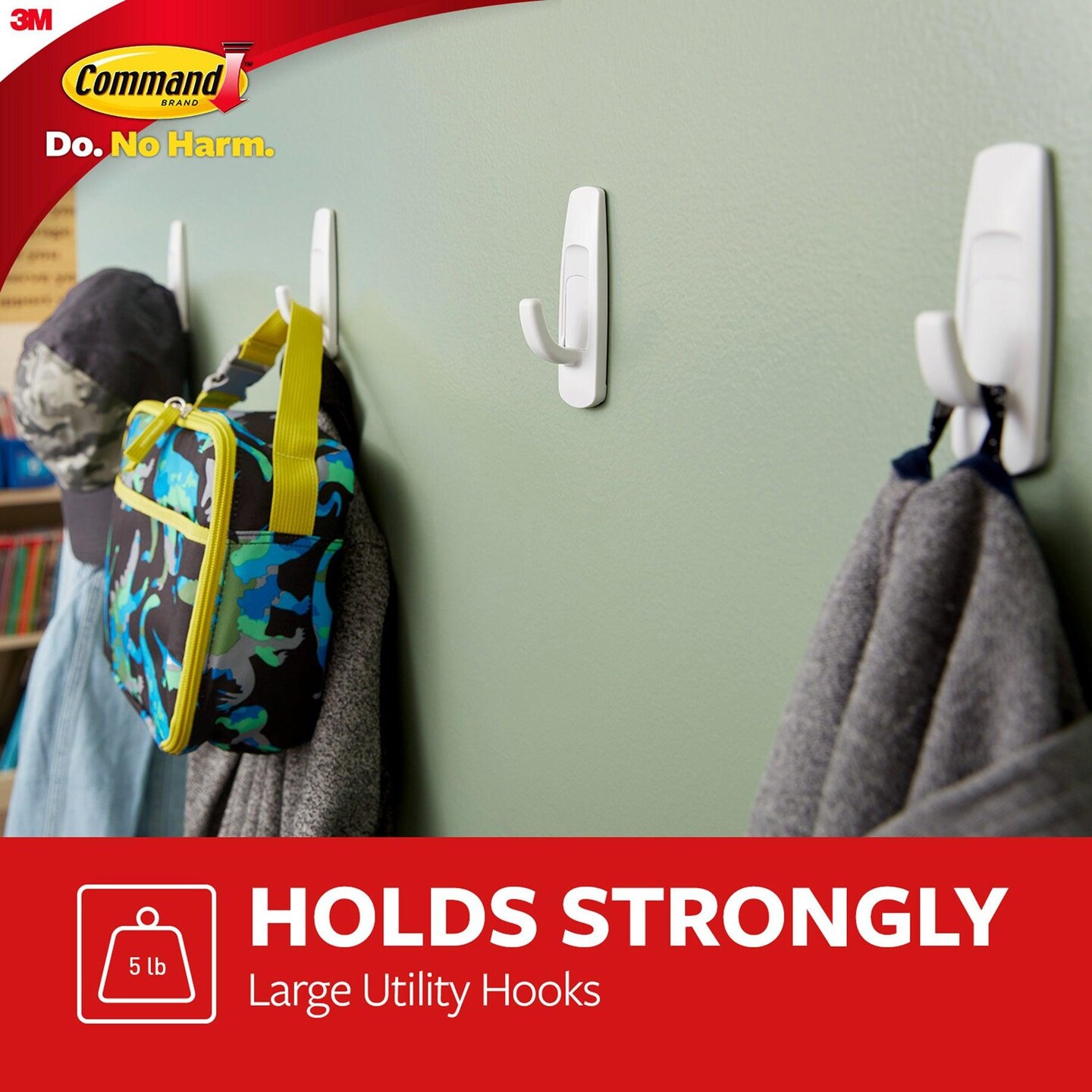Command&#x2122; Large Utility Hooks Multi-Pack, 3 Per Pack, 3 Packs