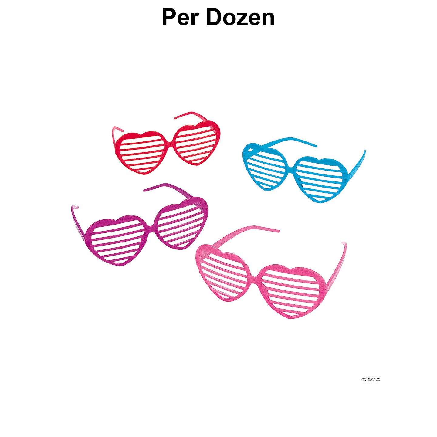 Heart-Shaped Shutter Sunglasses- 12 Pc.