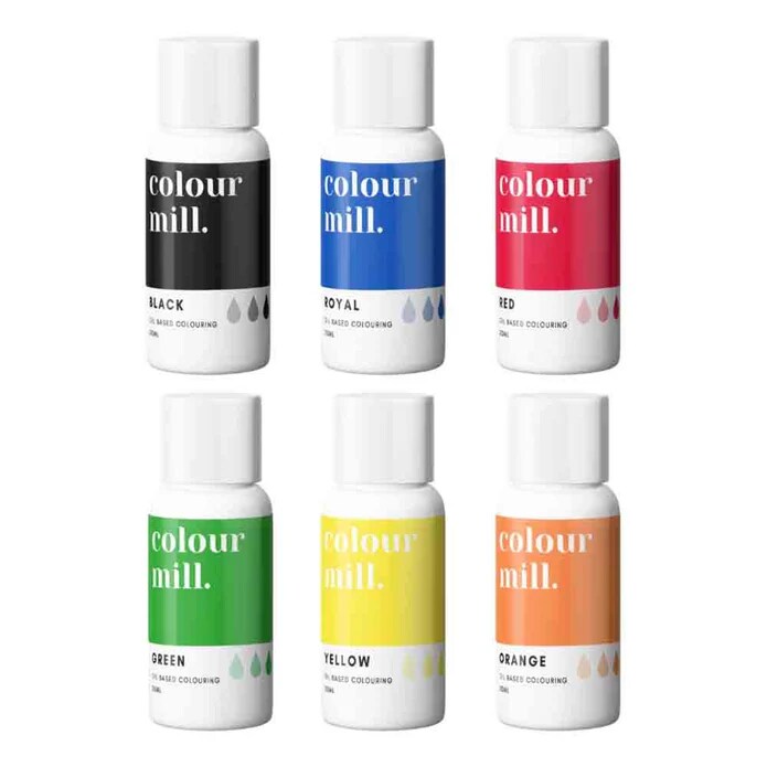Colour Mill 6 box color set of oil based food colorings 20ml (select your set)