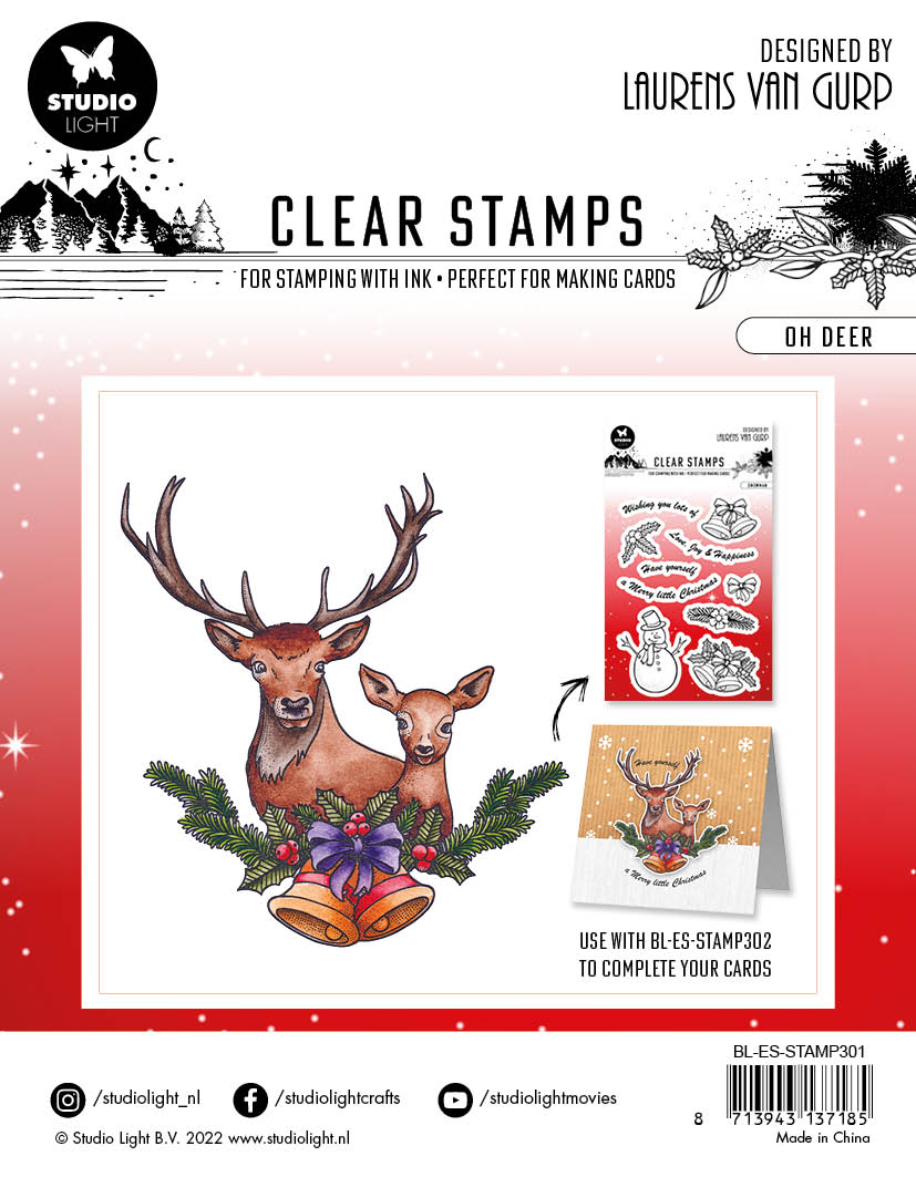 Studio Light BL Clear Stamp Oh Deer Essentials 120x120x3mm 1 PC nr.301