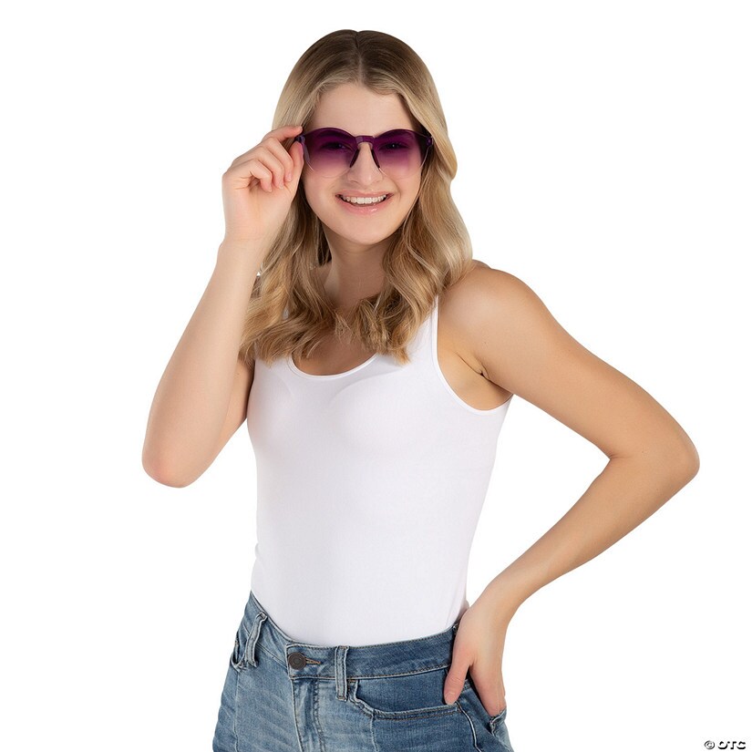 Rimless Red Glasses - 12 Pc.