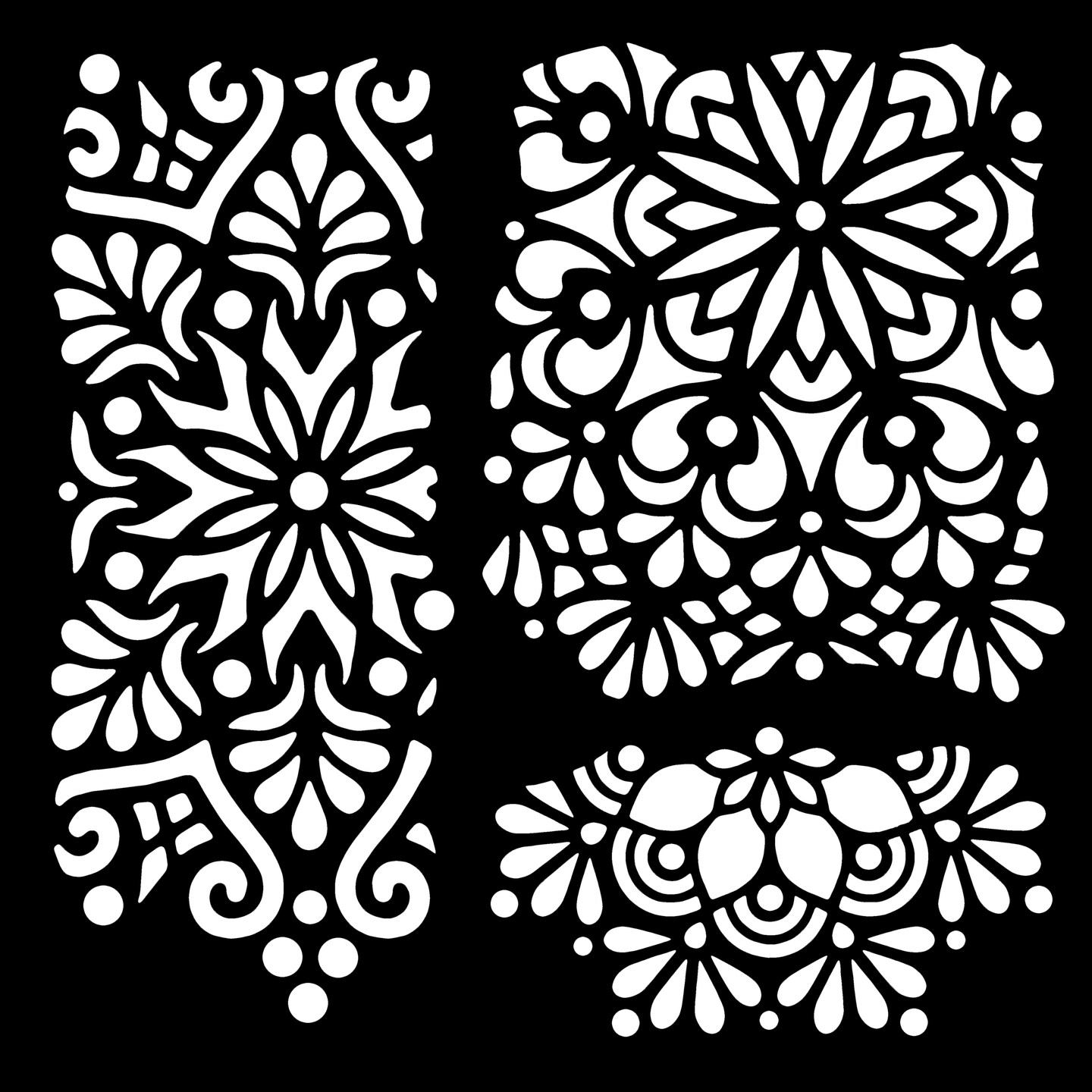 Woodware Craft Collection Woodware Mandala Fragments 6 in x 6 in Stencil