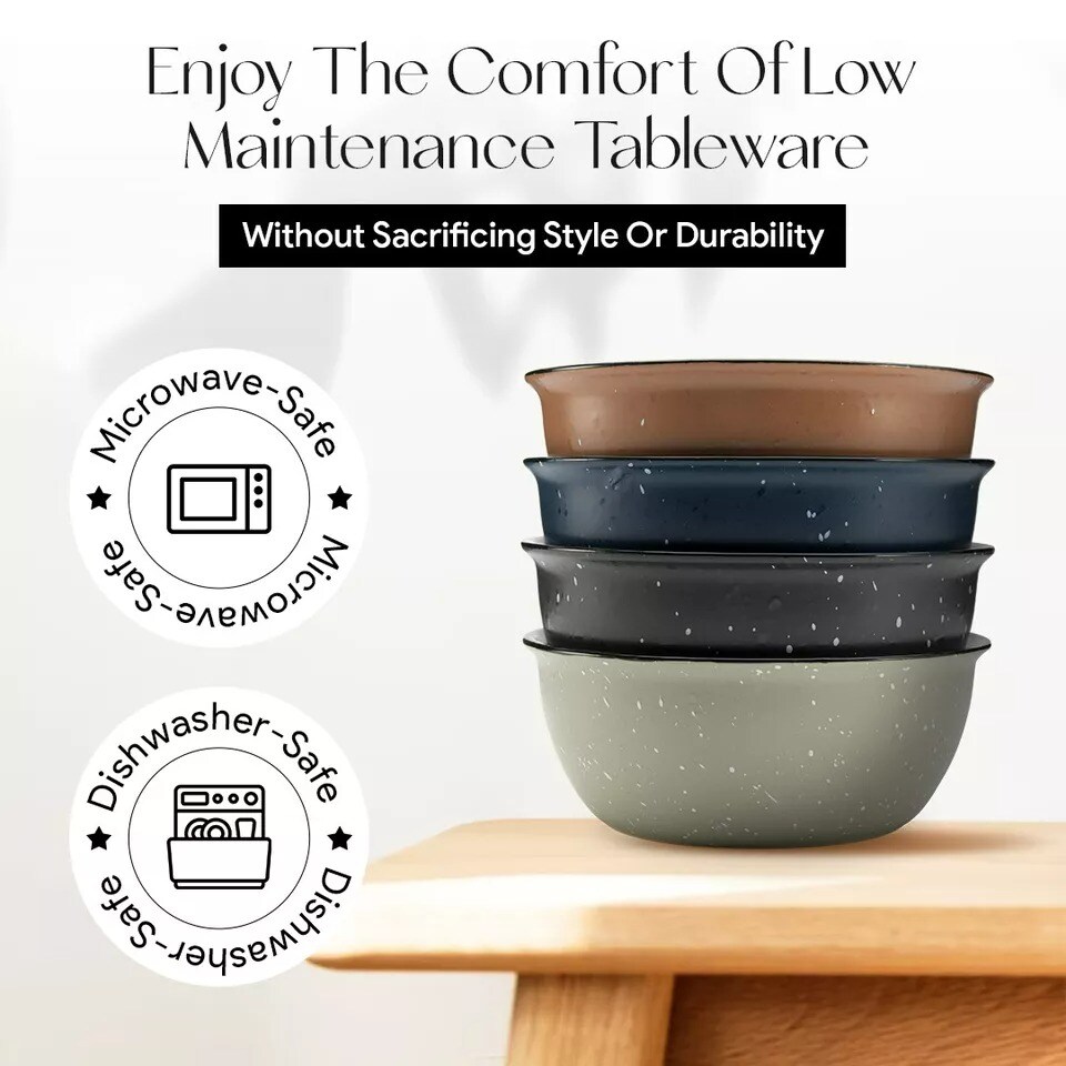 American Atelier Cereal Bowls Set of 4, 19-Ounce Microwave, and Dishwasher Safe