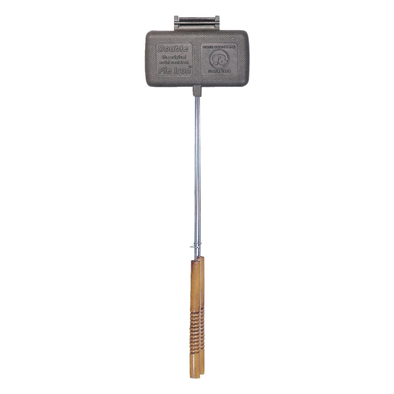 Rome Industries Cast Iron Camping Double Pie Iron Metal Handle Wooden Grips