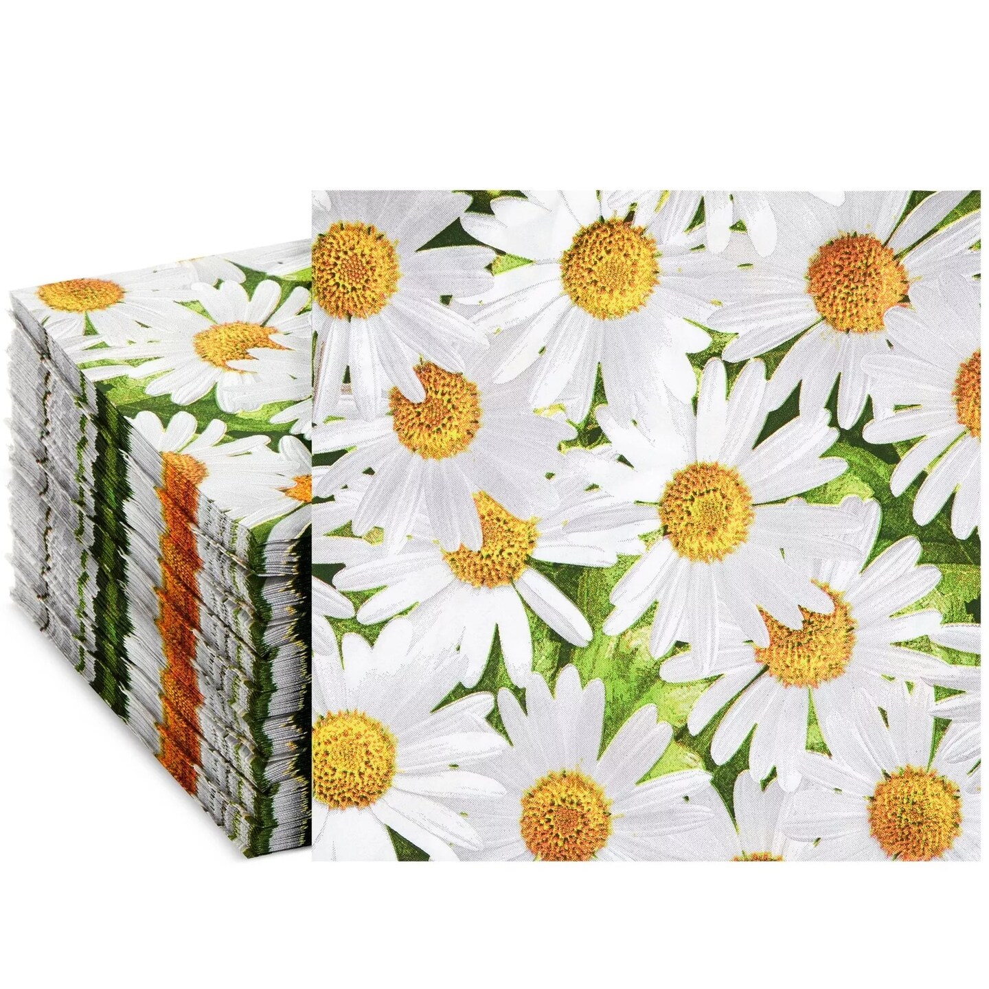 100 Pack Daisy Floral Baby Shower Napkins
