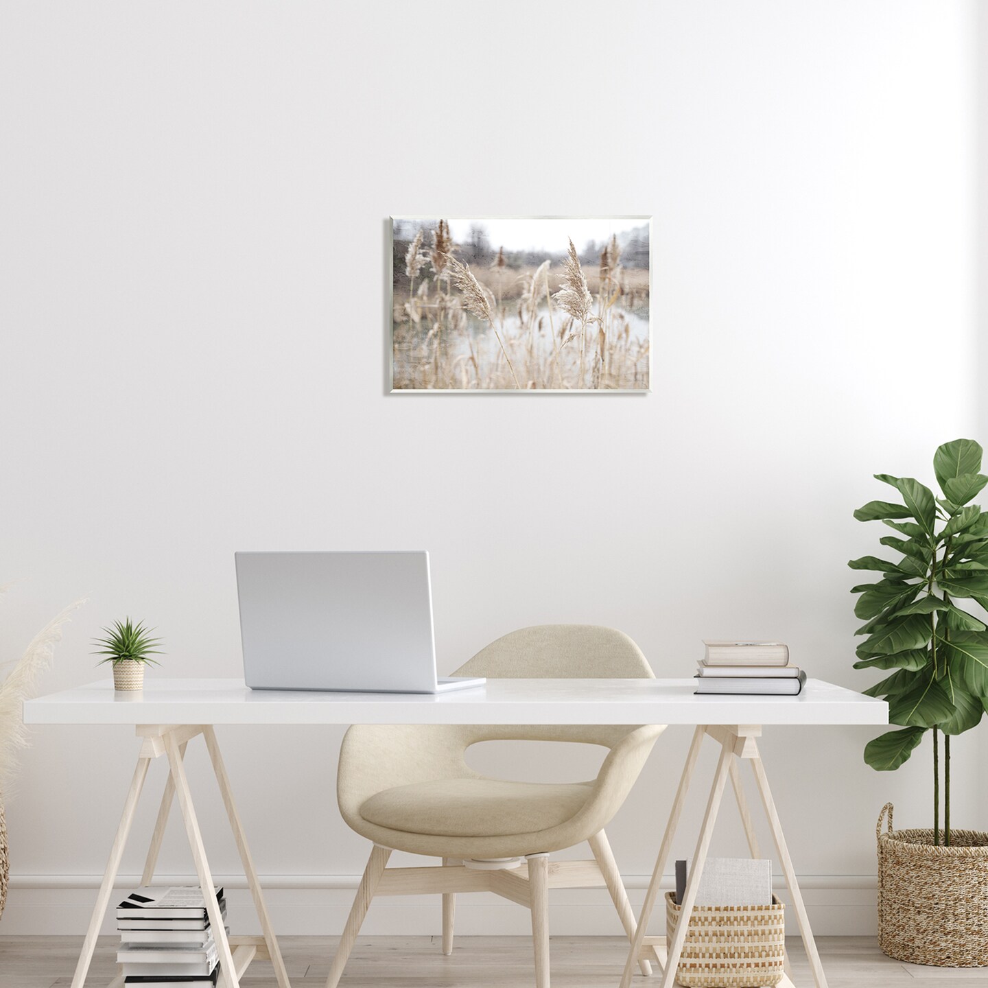 Stupell Industries Pampas Grass Reeds Lakeside Wall Plaque Art