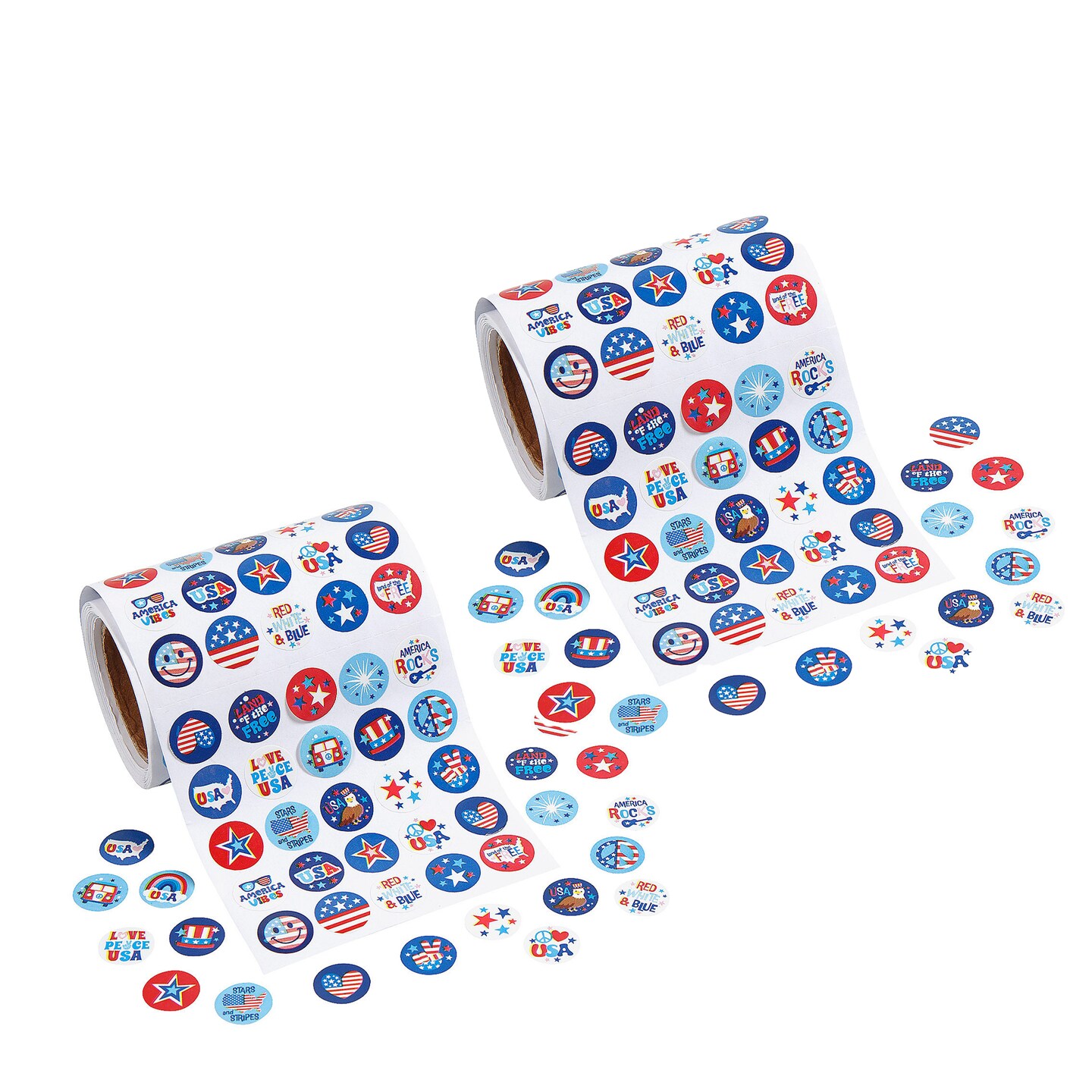 Mini Patriotic Sticker Roll Bulk 1000 Pc