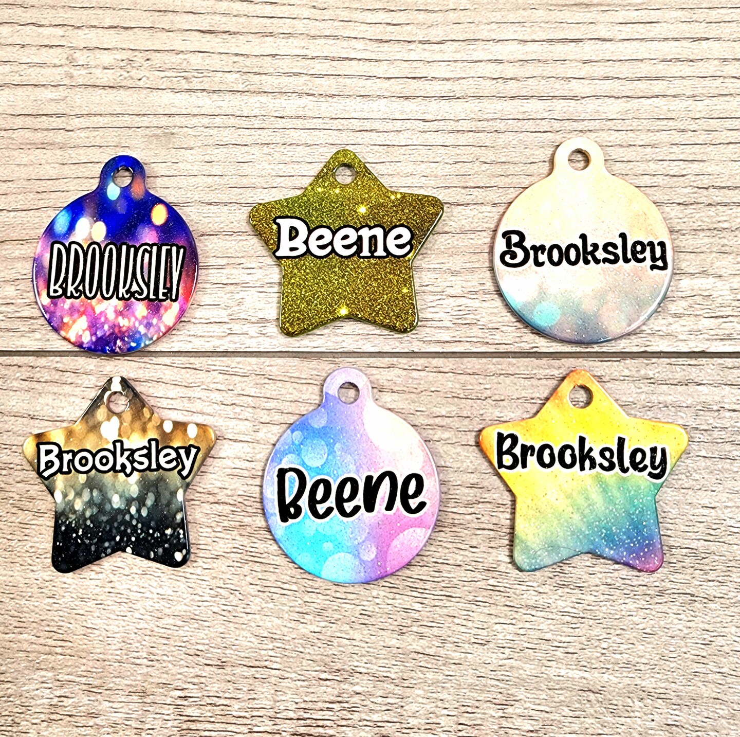 Low Key Sparkle Dog Tag, Lightweight Tag, Shiny Dog Tag, Cute Dog Tag, Aluminum Dog Tag