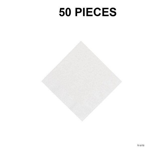 Bulk 50 Pc. White Beverage Napkins