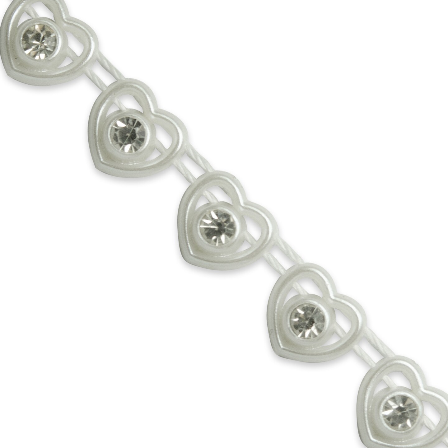 10 yards of Amour 3/8" Mini Heart Rhinestone Trim | 10 yard cut