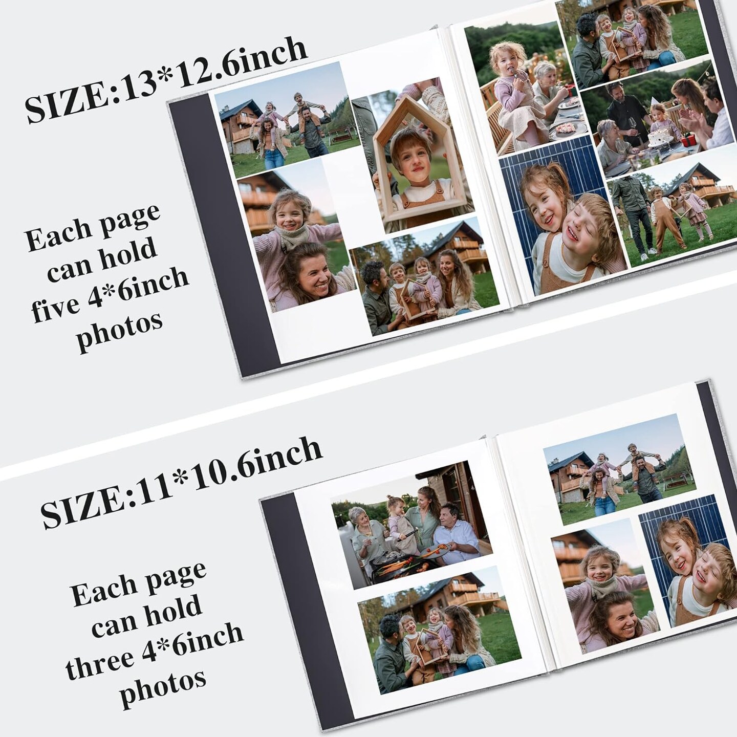 Large Photo Album Self Adhesive for 4x6 8x10 Pictures Linen Scrapbook Album DIY 40 Blank Pages with A Metallic Pen