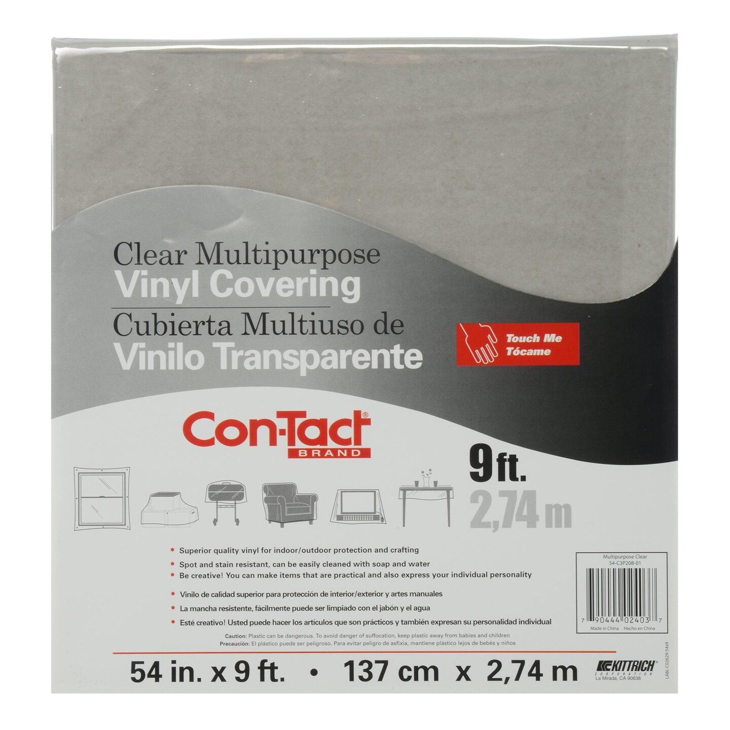 Clear Vinyl Covering, Multipurpose, 54&#x22; x 9&#x27;