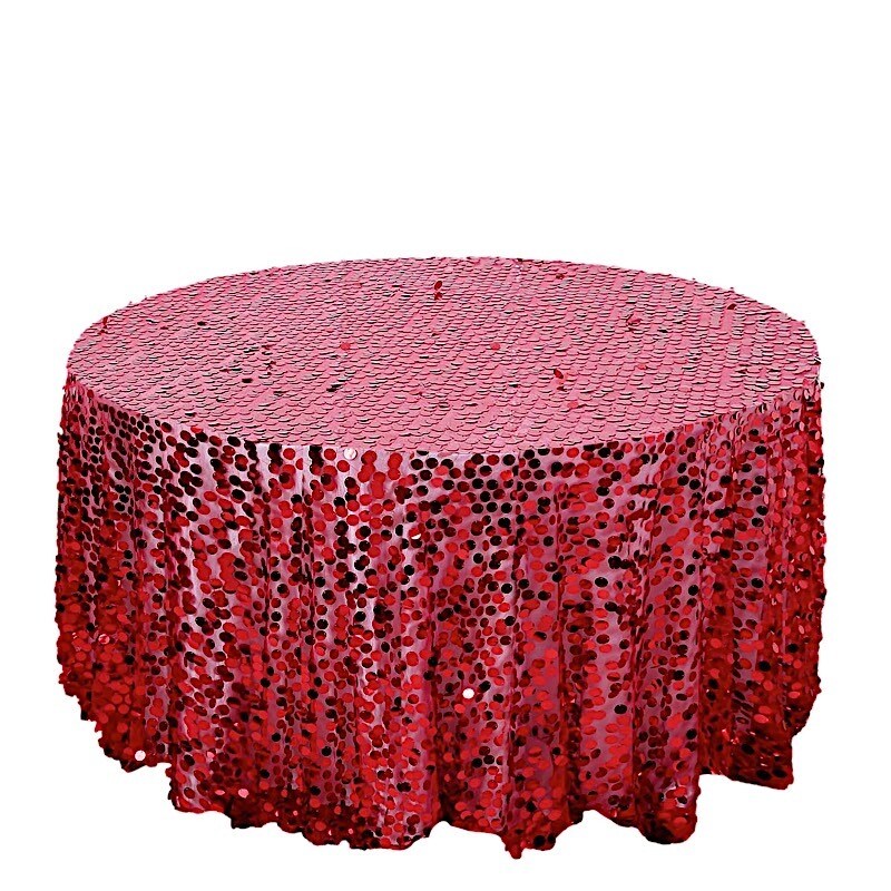 120&#x22; Large Payette Sequin Round Tablecloth