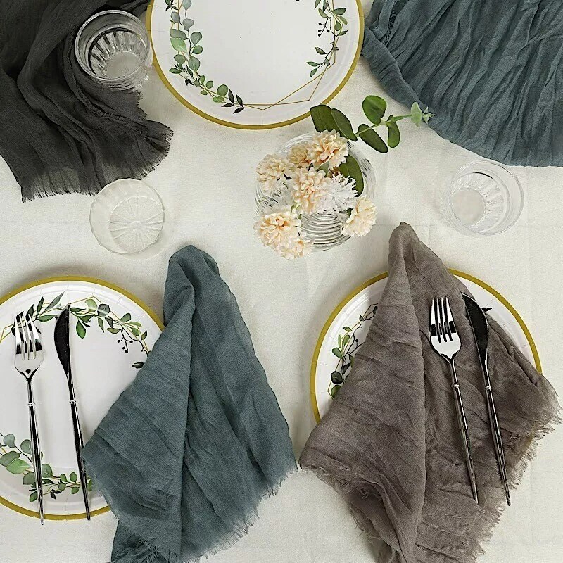 5 DUSTY BLUE Gauze Cheesecloth Cotton DINNER NAPKINS