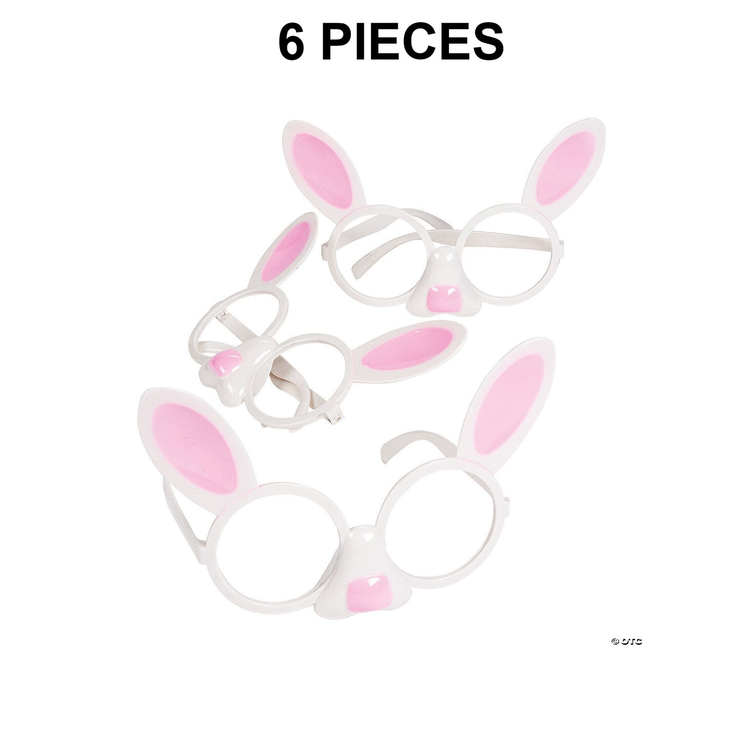 Adults White Bunny-Shaped Glasses - 6 Pc.