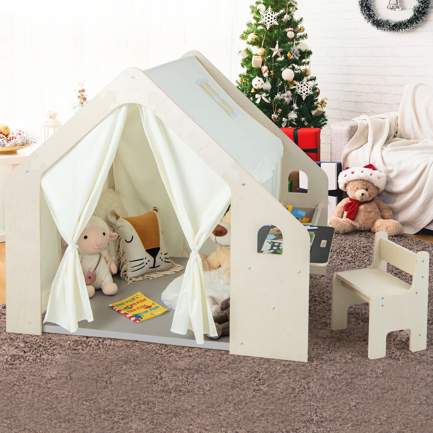Montessori Style Indoor Playhouse With Storage Bin