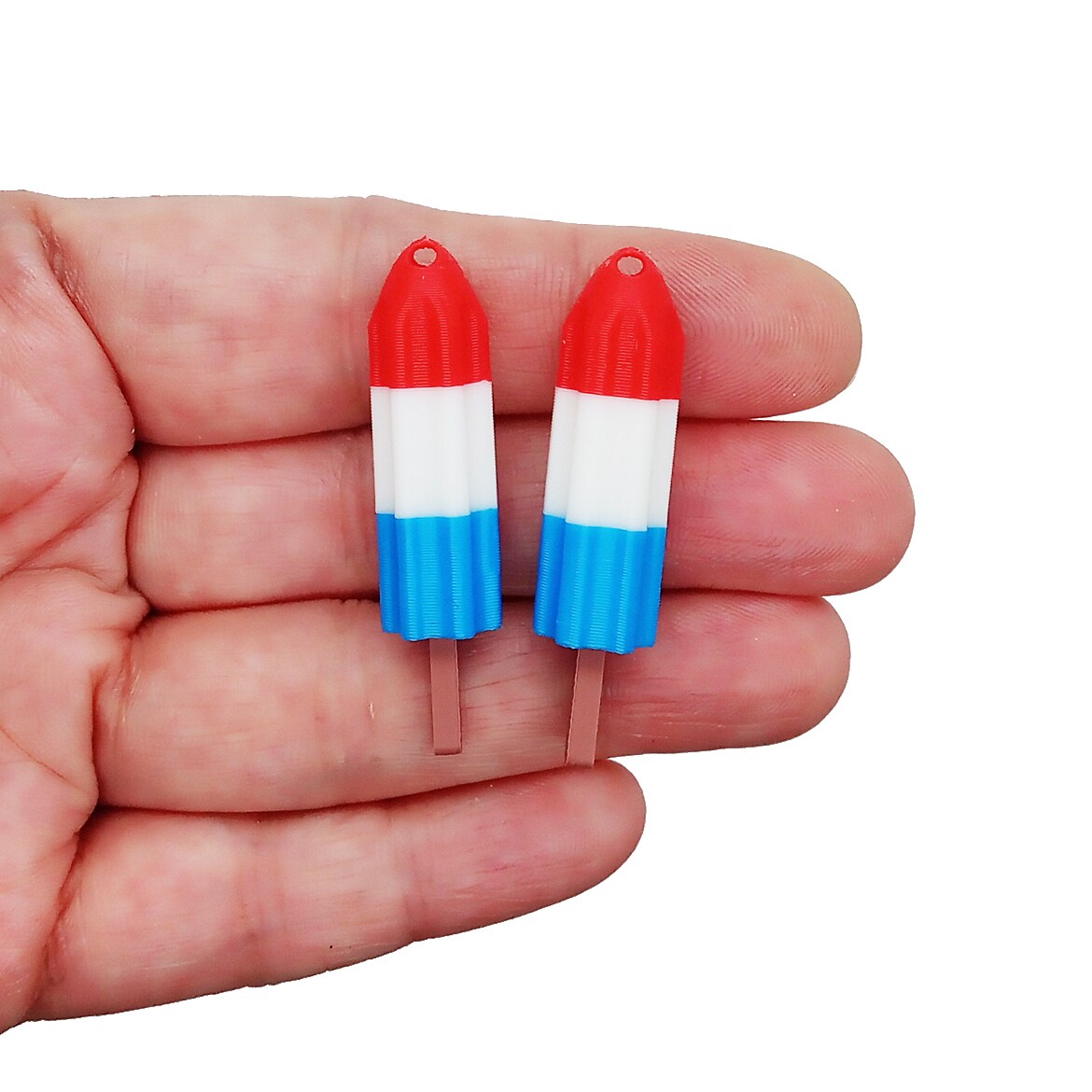 Independence Day Freeze Pop Charms, 2 pcs, Cute Food Pendants for 4th of July, Adorabilities