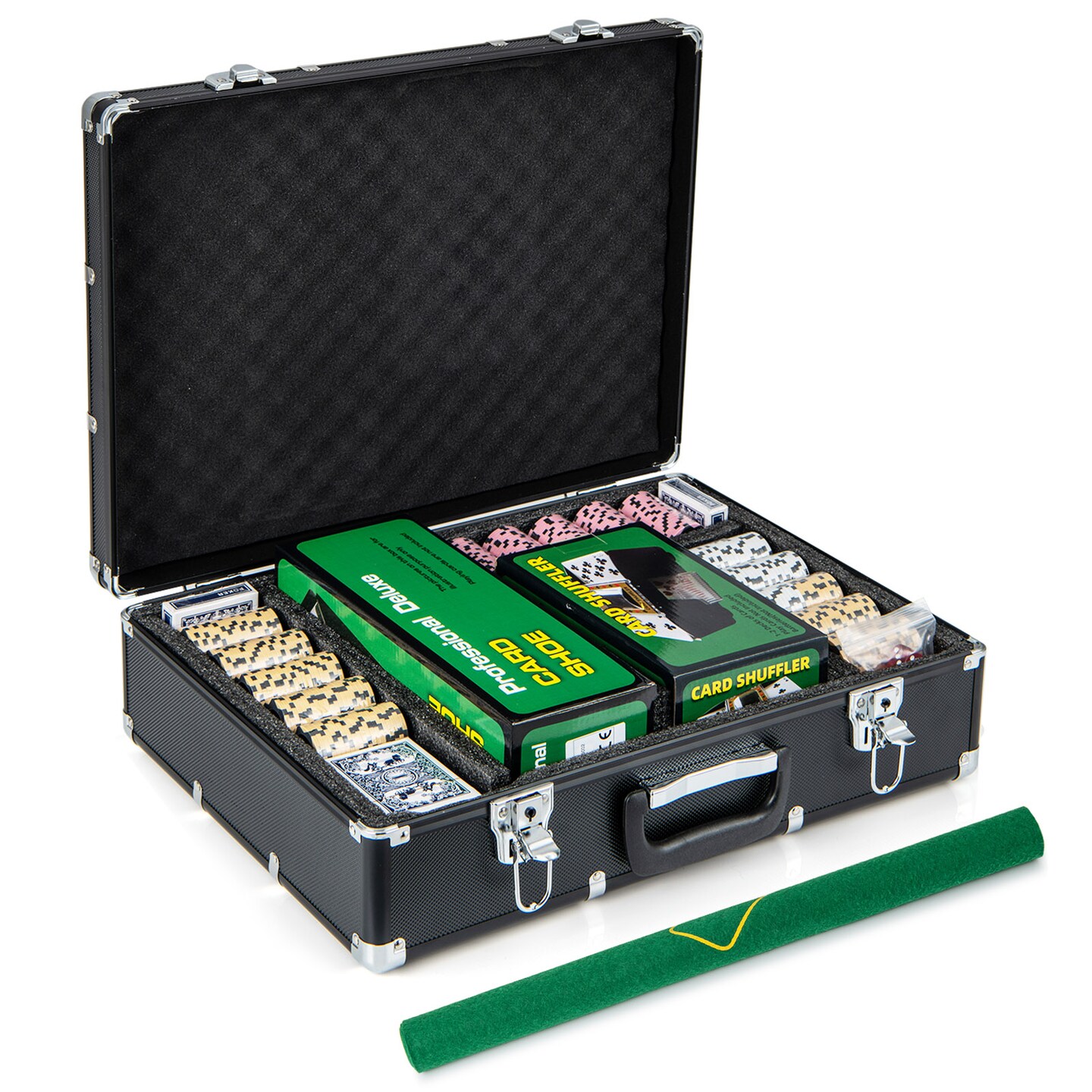 600-piece Poker Chip Set 14 Gram Claytec Chips With Carrying Case-black