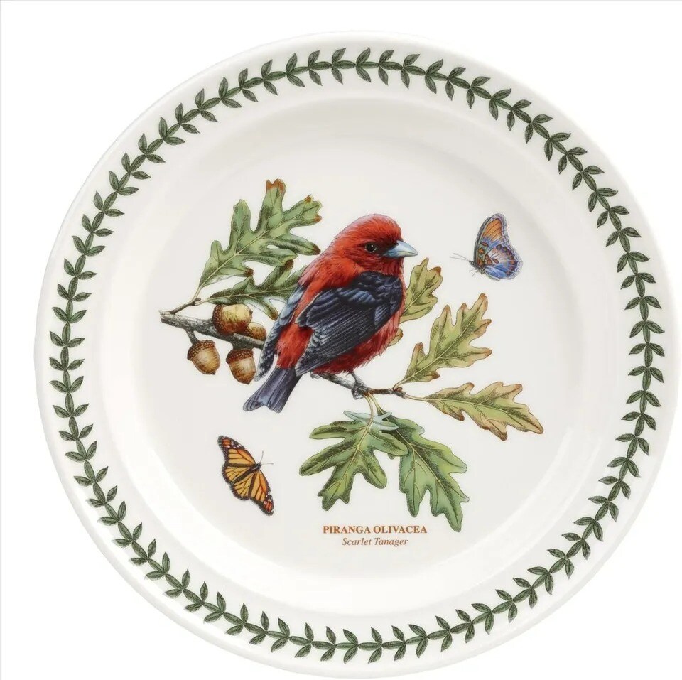 Portmeirion Botanic Garden Birds Collection Dinner Plates | Set of 6 Plates