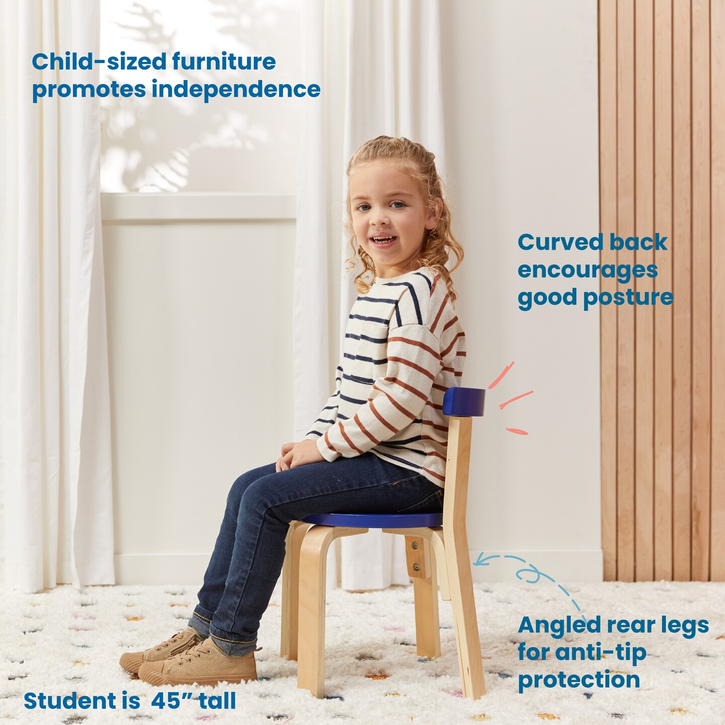 Bentwood Table and Curved Back Chair Set, 5-Piece