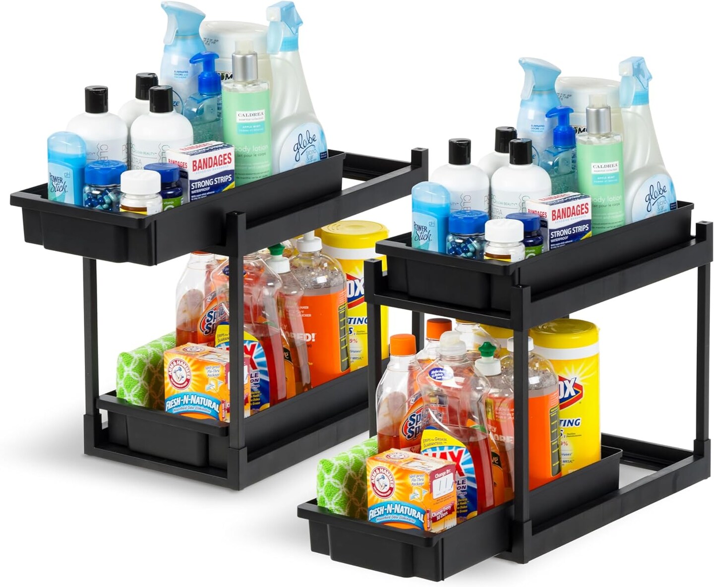 IRIS USA 2Tier Under Sink Organizer, Storage with Sliding Drawers