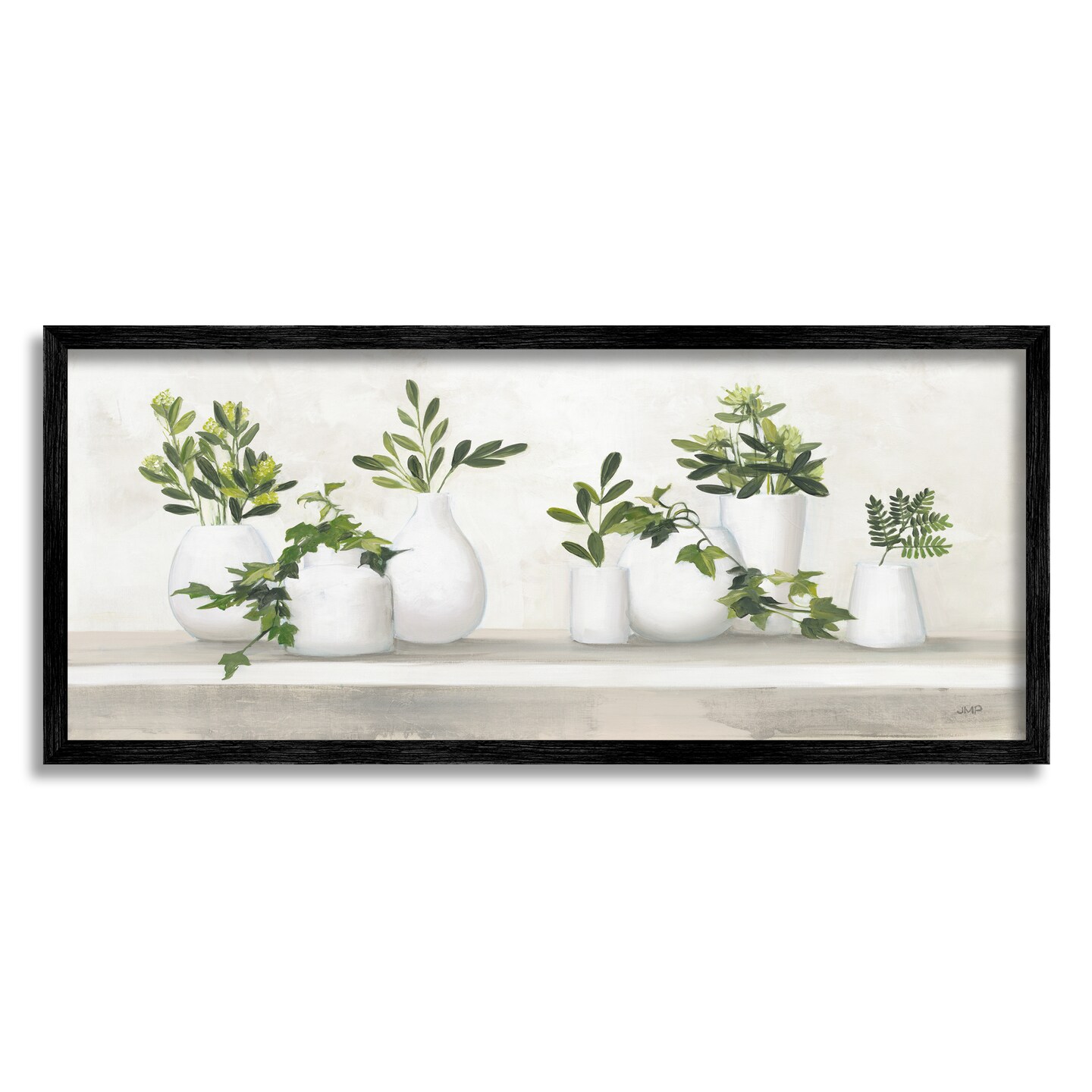 Stupell Industries Traditional Potted Cottage Plants Framed Giclee Art