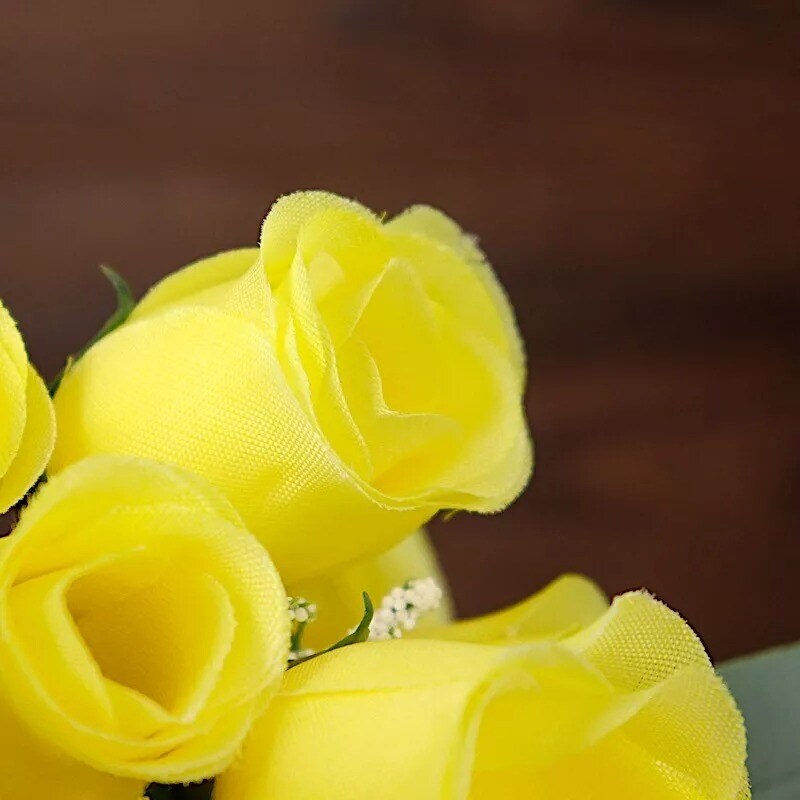 84 Yellow SILK ROSE BUDS Wedding Party Flowers Bouquets