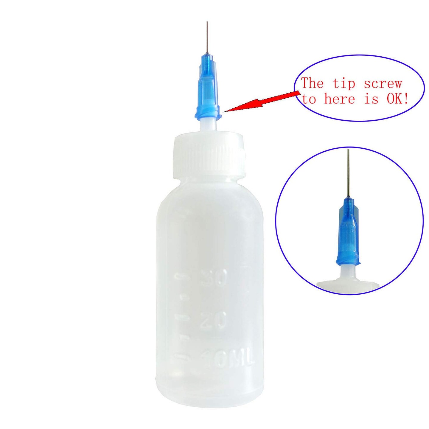Multi-Purpose Precision Applicator Set with 6pcs 1 Oz Plastic Squeeze Bottles and 20 Tip for Hobby Craft DIY Project