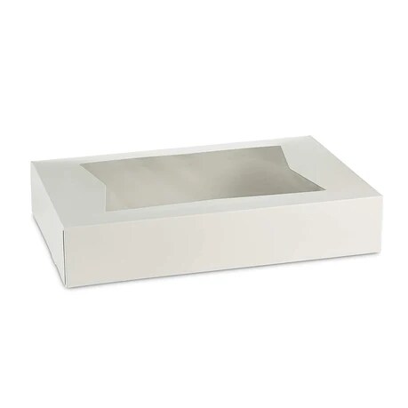 12 X 8 X 2 1/4&#x22; White Bakery Boxes with Window Pastry Boxes