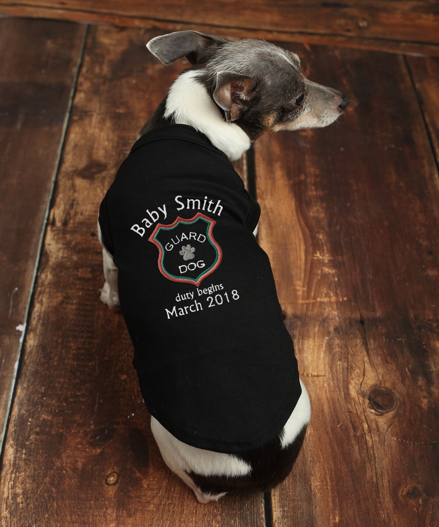 Dog baby announcement shirt hotsell