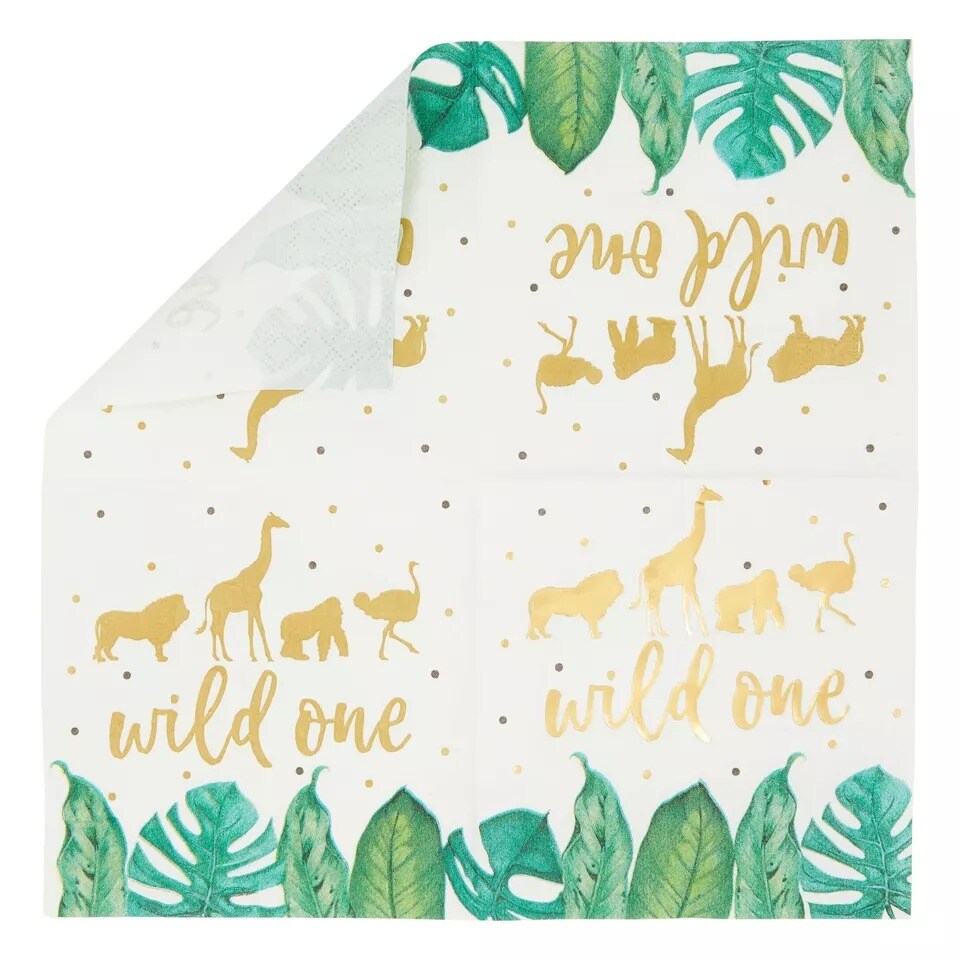 50 Pack Wild One Jungle Safari Napkins