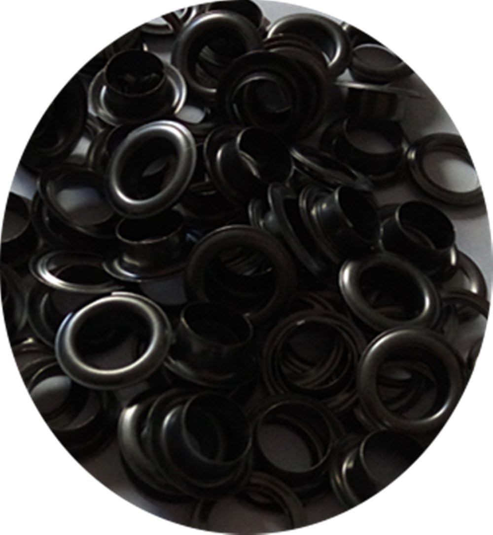 Solid Brass Grommets Eyelets 100 Pack (3/8&#x22;(10x16.5), Gun Black)