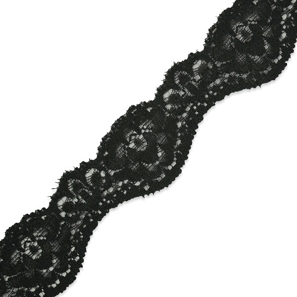 10 yards of Tifa 1 3/16" Scalloped Stretch Raschel Lace Trim | 10 yard cut