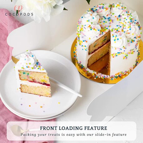 10 x 10 x 5&#x22; White Bakery Boxes with Window Pastry Boxes for Cakes, Cookies and Desserts