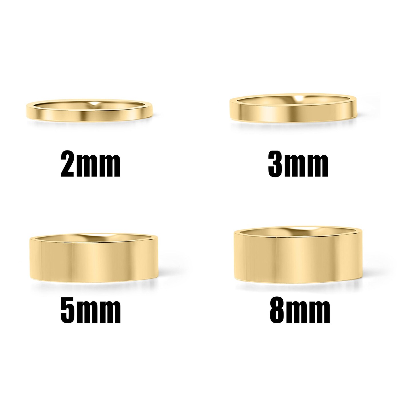 Flat Gold Stainless Steel Blank Ring