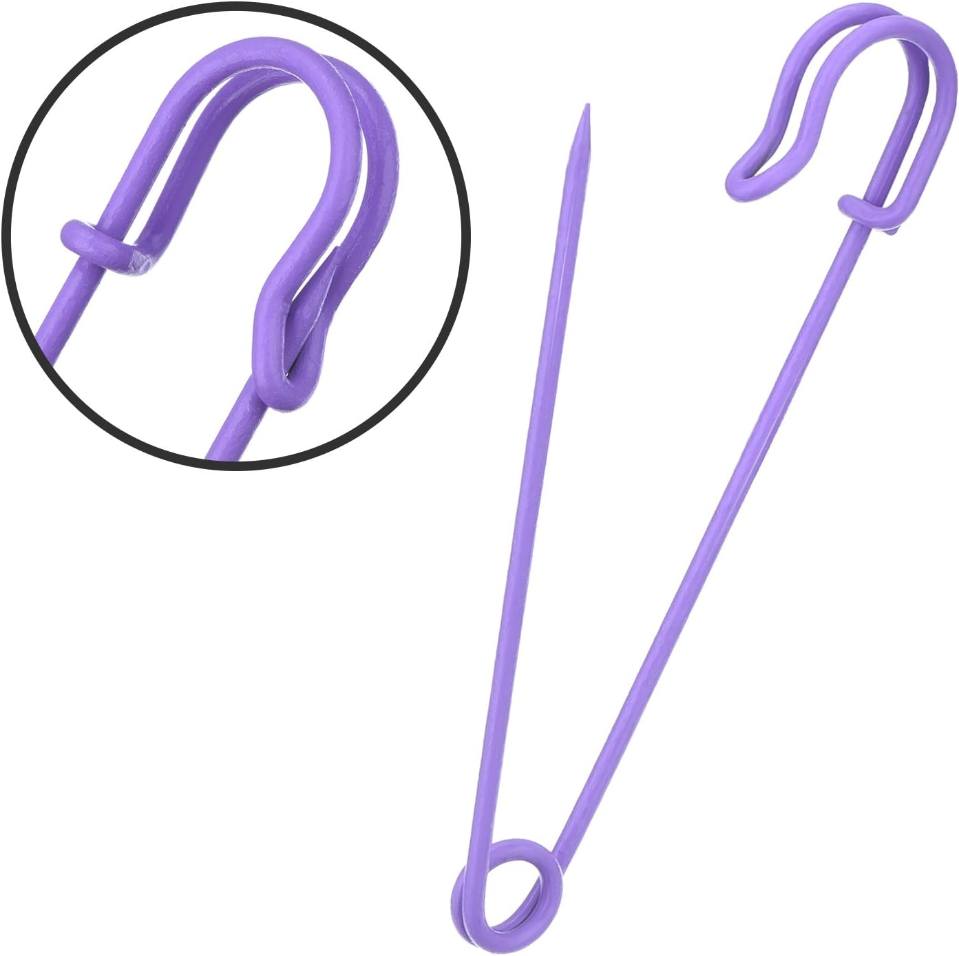 Steel Safety Pins Blanket Pins 4 Inch Extra Large, 5 Colors 10 Pieces
