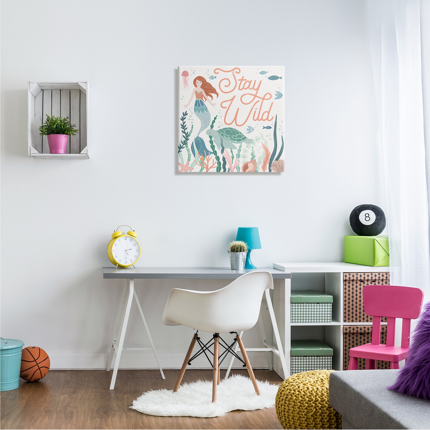 Stupell Industries Stay Wild Seafloor Mermaid Canvas Wall Art