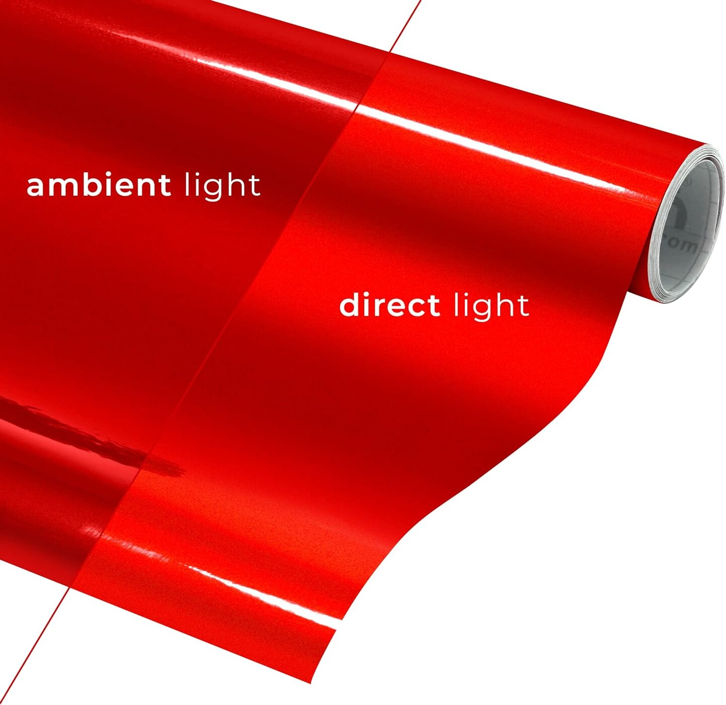 DECO65 Reflective Permanent Adhesive Craft Vinyl Roll for Cricut, Silhouette & Cameo (Red, 12" x 4ft (w/Transfer 12" x 12"))