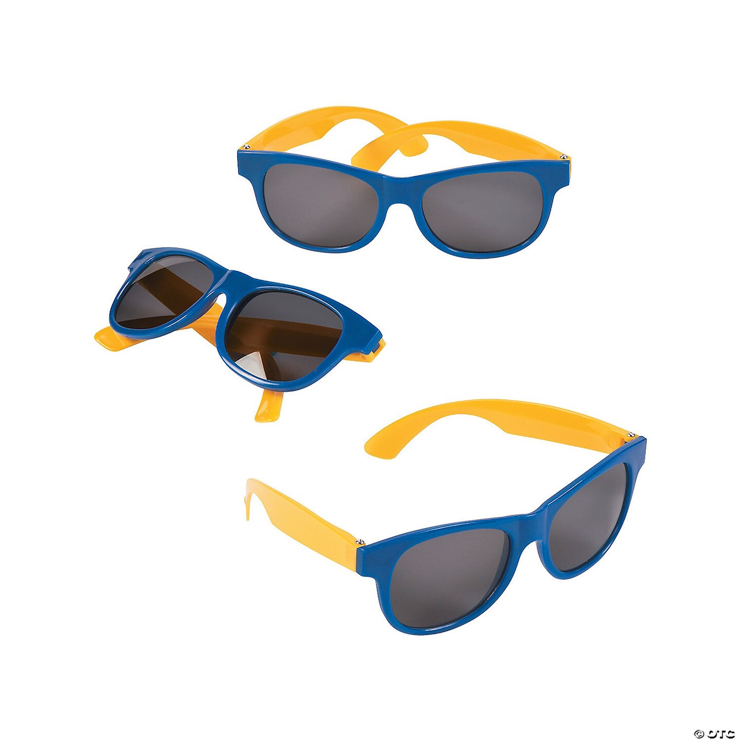 Adult&#x2019;s Blue &#x26; Gold Two-Tone Sunglasses - 12 Pc.