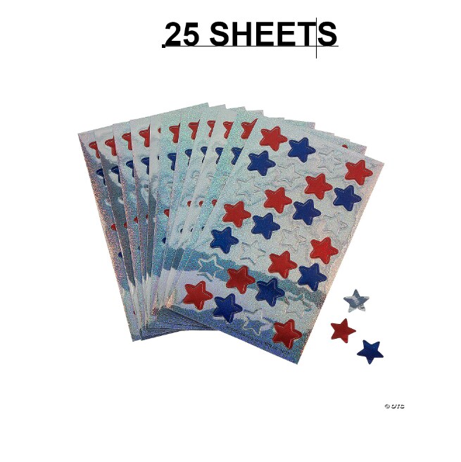 Bulk 25 Sheets Patriotic Shining Star Stickers | Michaels