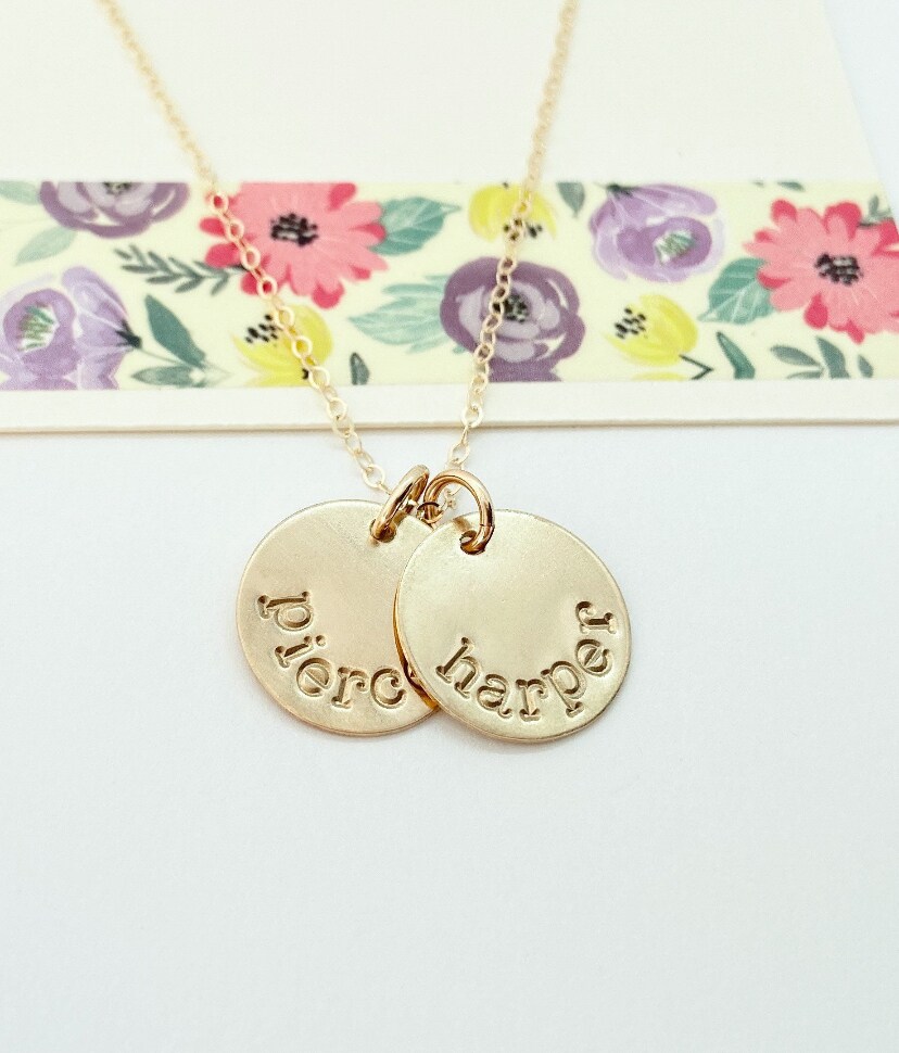 Mom Necklace, Kids Name Necklace, Family Necklace, 14k Gold Filled