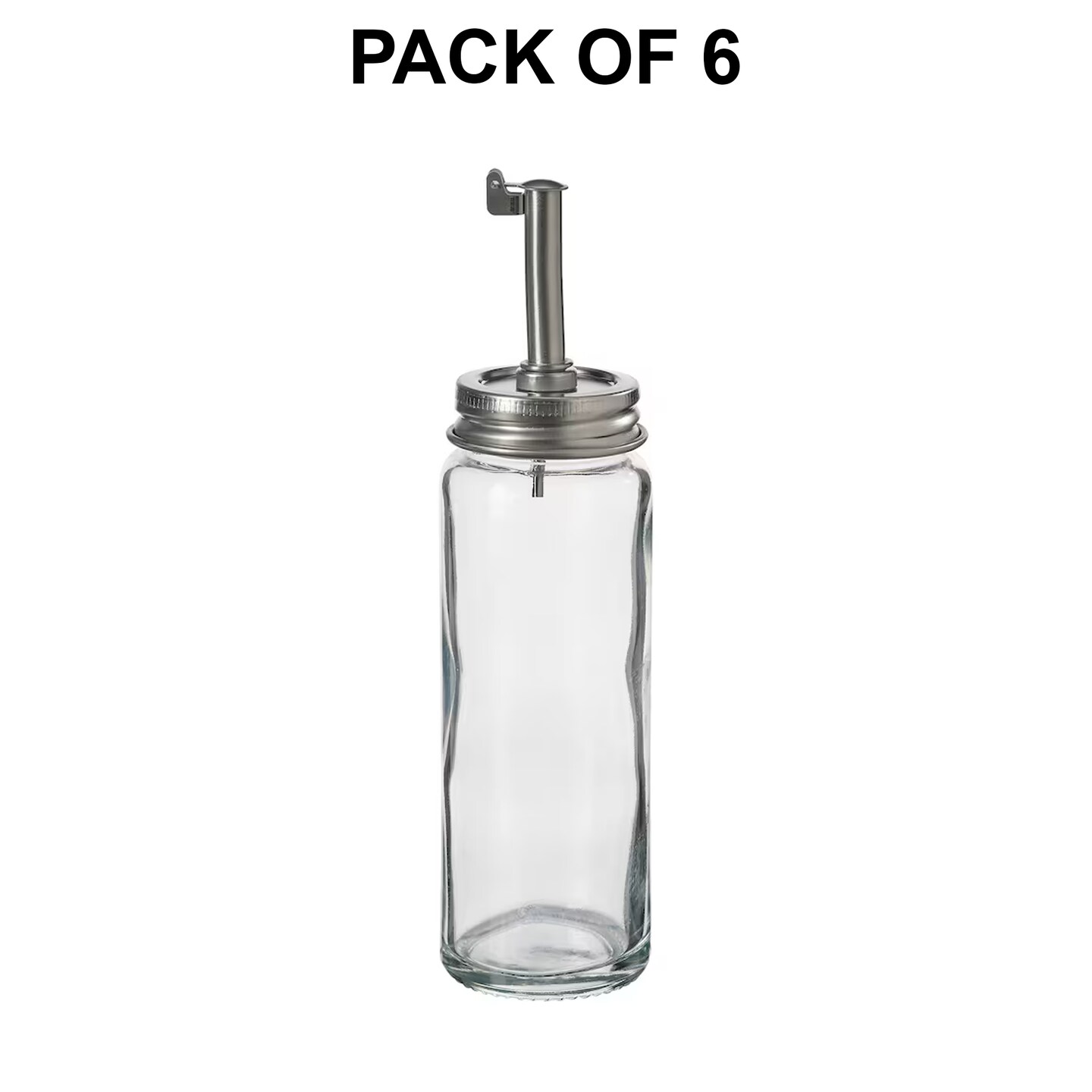 Oil/vinegar bottle, clear glass/stainless steel, 6 &#xBC; &#x22;