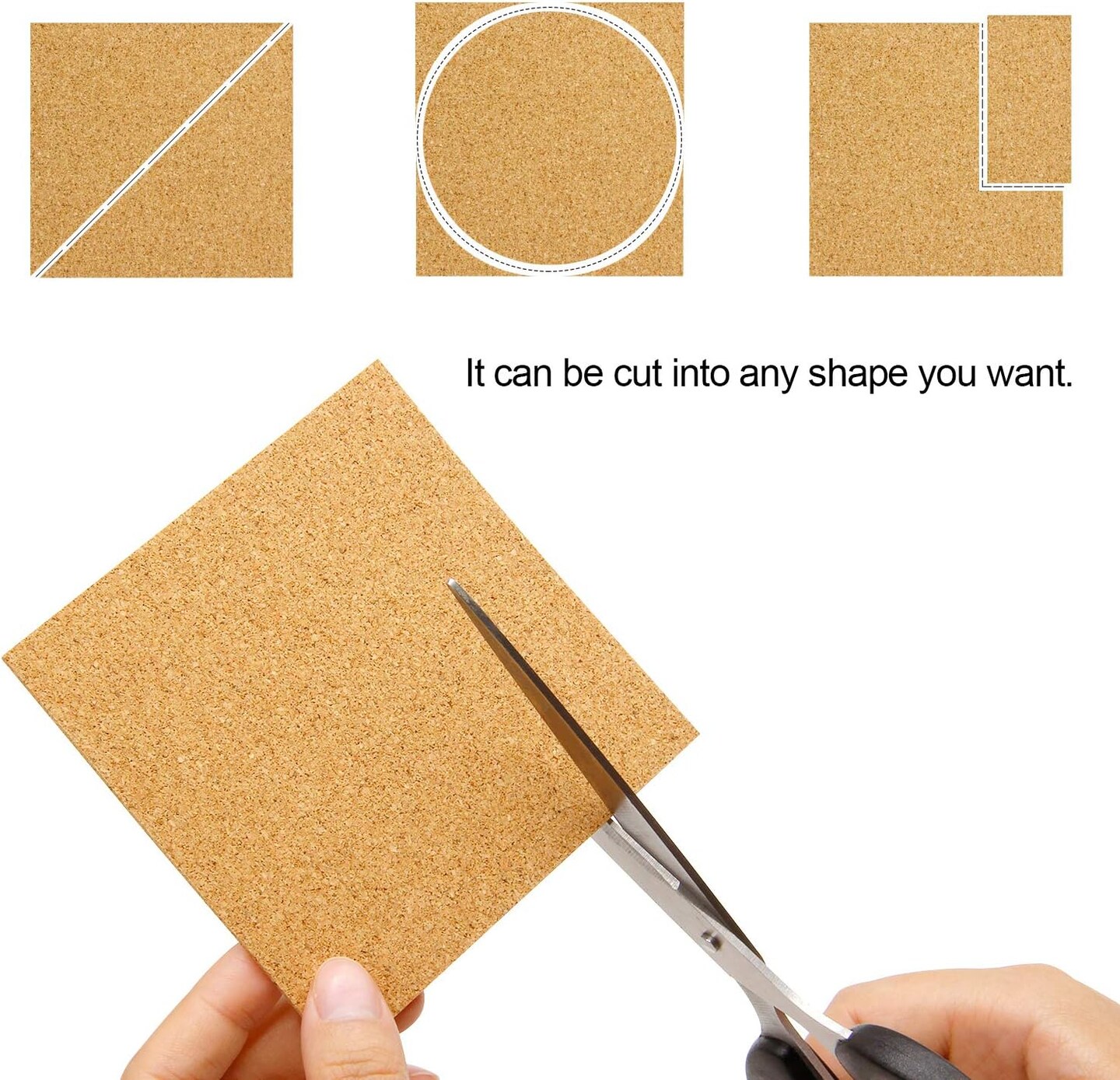 100 Pcs Self-Adhesive Cork Sheets 4"x 4" for DIY Coasters, Cork Board Squares, Cork Tiles, Cork Mat, Mini Wall Cork Board with Strong Adhesive-Backed