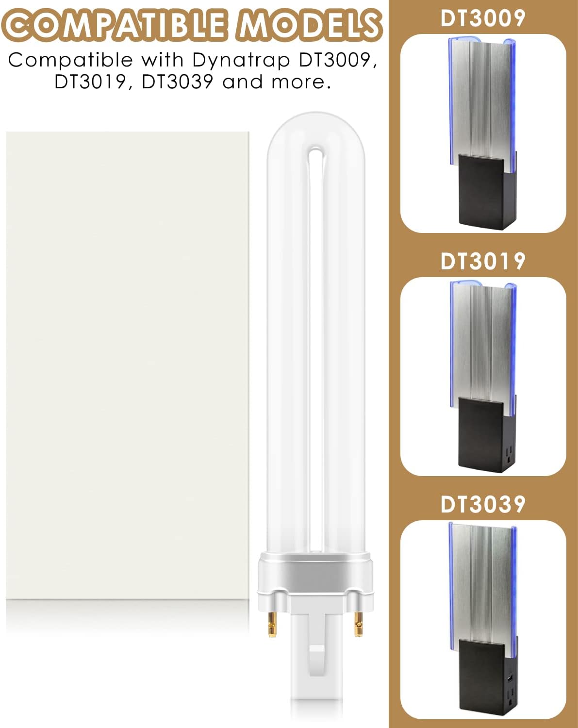 9W 21050 Bulbs &#x26; Replacement Glue Boards Kit for Dynatrap DT3009, Indoor Glue Boards Refill Sticky Cards Bulbs Accessories for Dynatrap DT3009 DT3019 DT3039