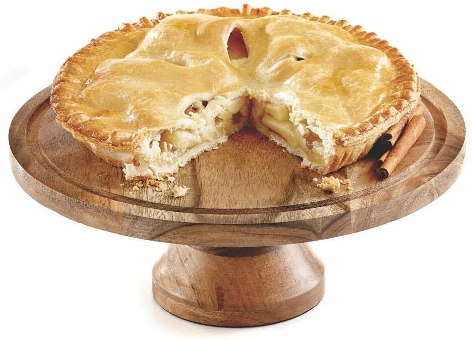 Wood Cake Stand with Glass Dome: Transformable to Cheese Board - Multi-function