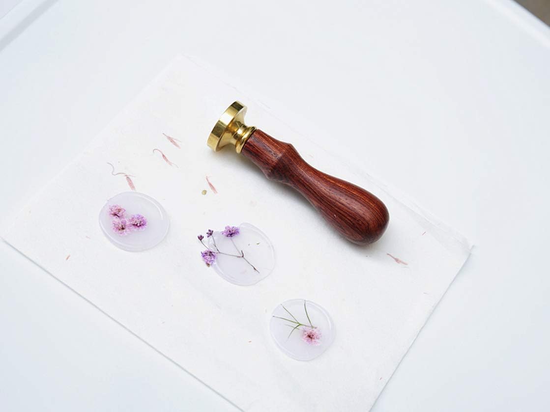1 Inch Round Blank Wax Seal Stamp for Wedding Invitations, Solid Brass Head without Engraving - Perfect for Party Invitations, Envelopes, Snail Mails, Christmas Wrapping, DIY Projects