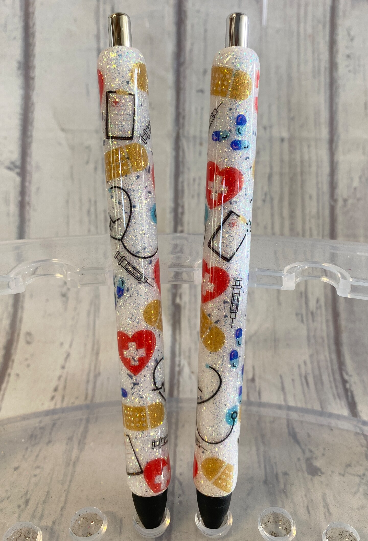Personalized Pens Custom Epoxy Pens Glitter Pen, Nurse Glitter Pen