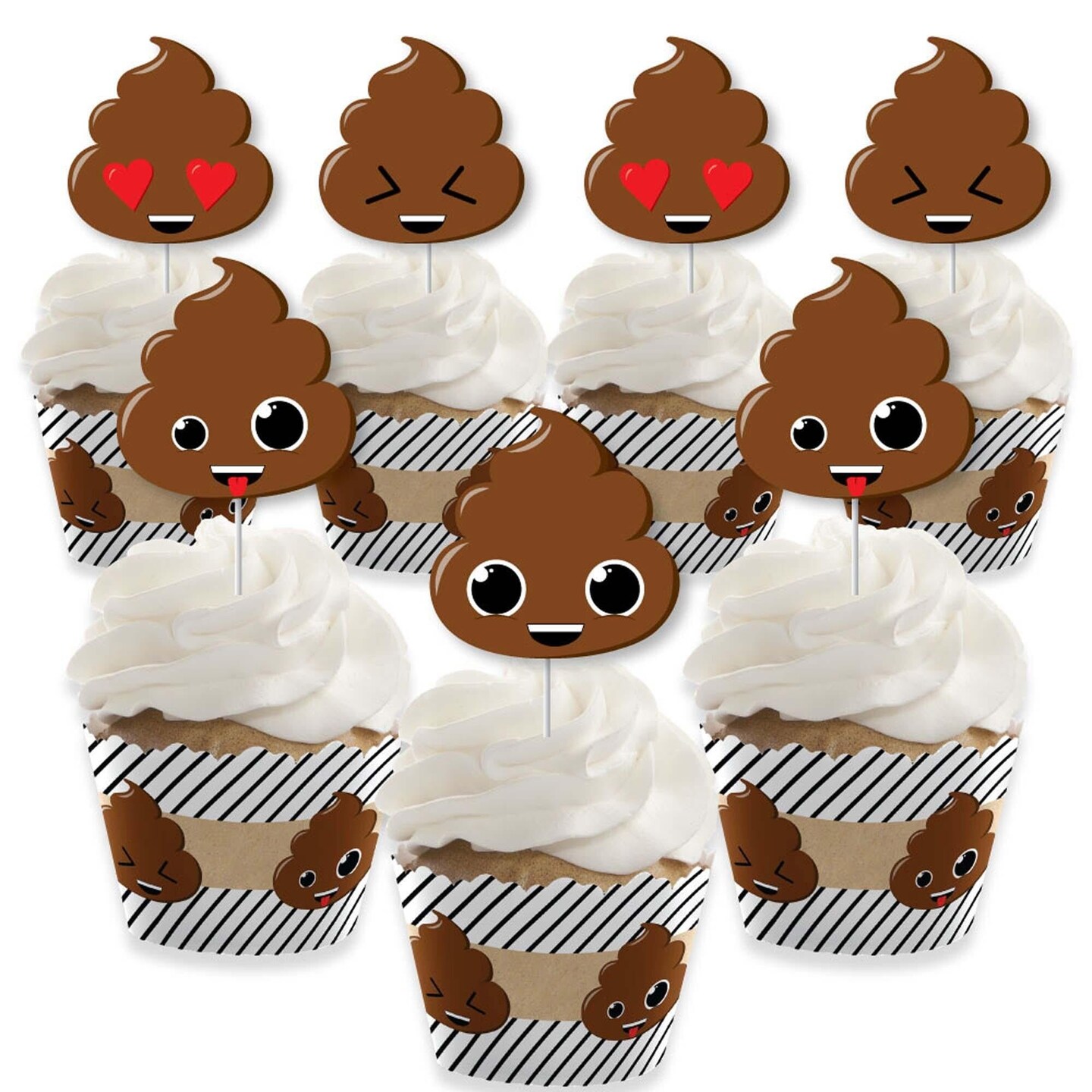 Girly Poop Emoji cake topper and poop emoji cupcakes by Benedetta Rienzo  Cakes | Emoji cake toppers, Cupcake cakes, Emoji cupcakes