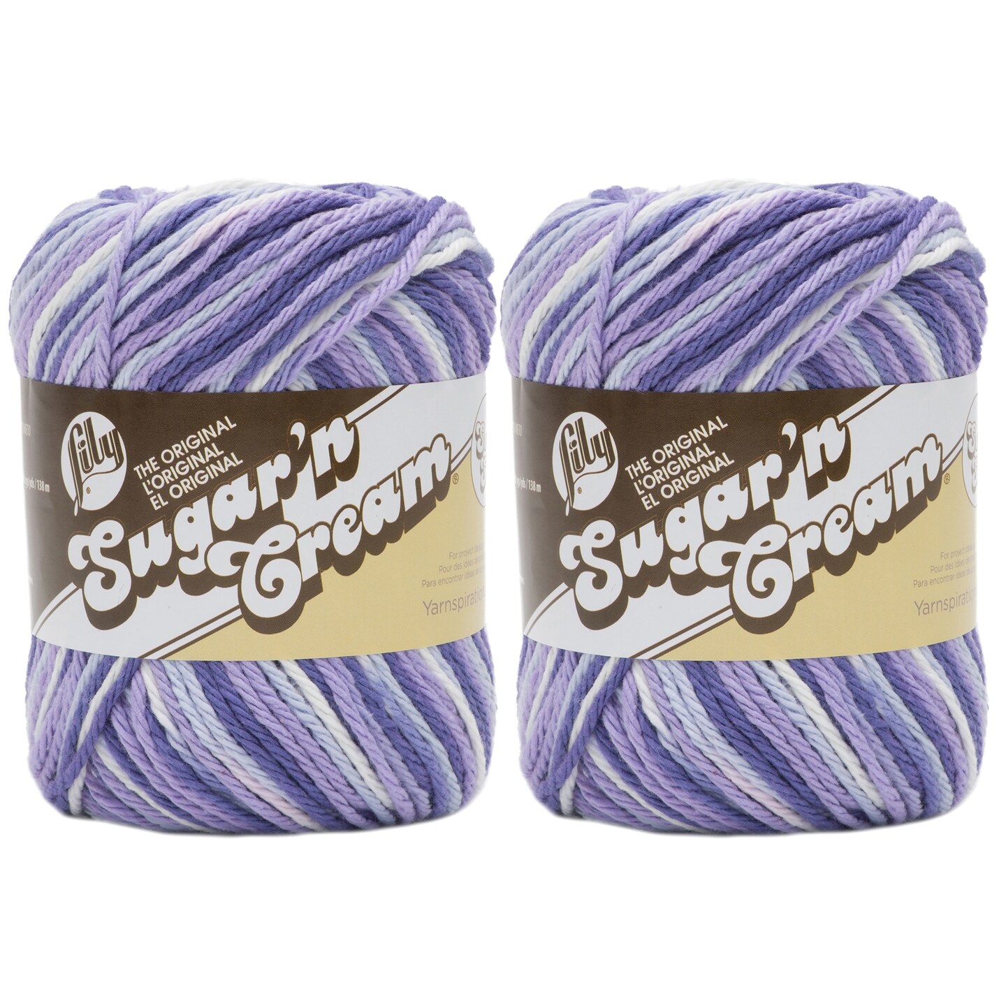 (Pack of 2) Lily Sugar'n Cream Yarn - Ombres Super Size-Purple Haze