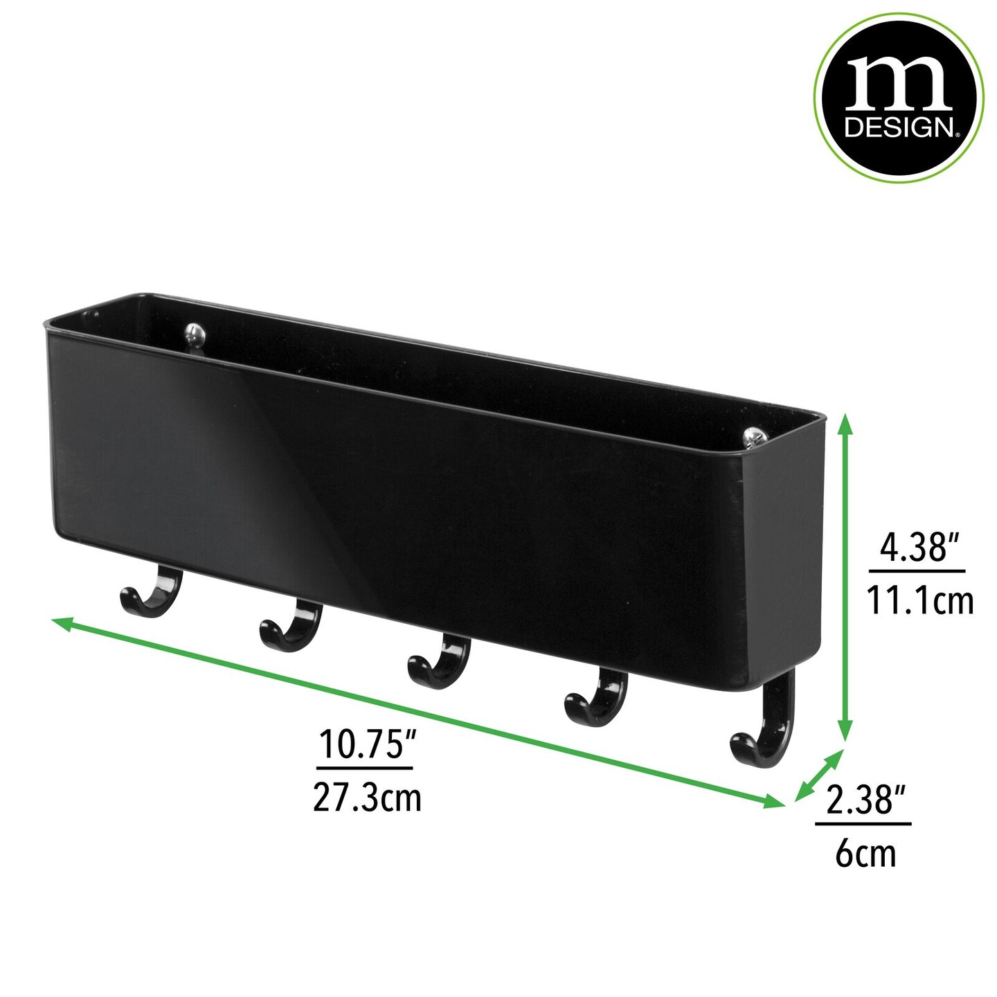 mDesign Plastic Wall Mount Entryway Mail Sorter Storage Organizer Basket